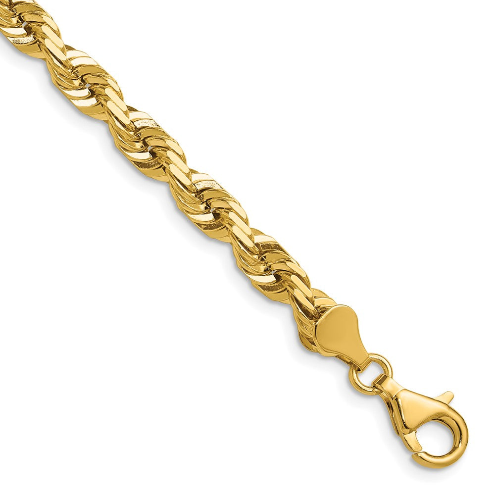 14k 5.5mm D/C Rope with Fancy Lobster Clasp Chain