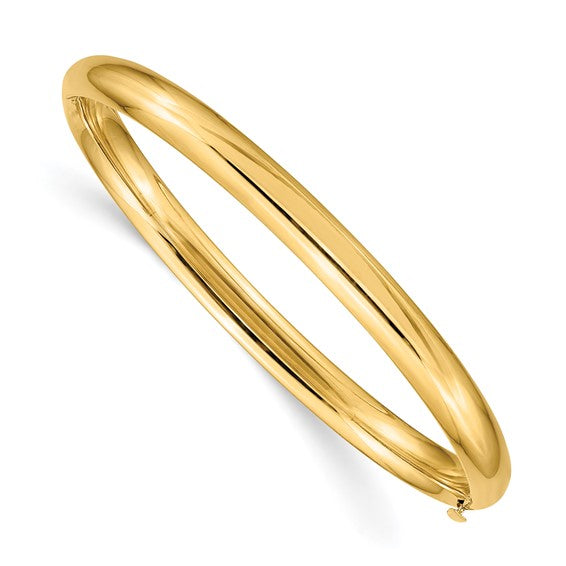10k 3/16 Polished Hinged Baby Bangle