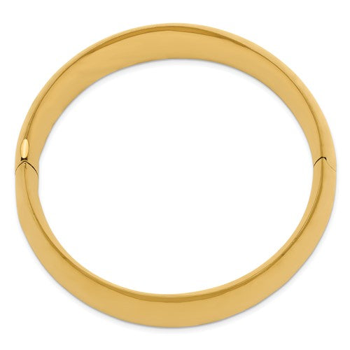 10k 13/16 High Polished Hinged Bangle Bracelet