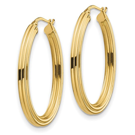 Leslie's 10K Polished Grooved Hoop Earrings