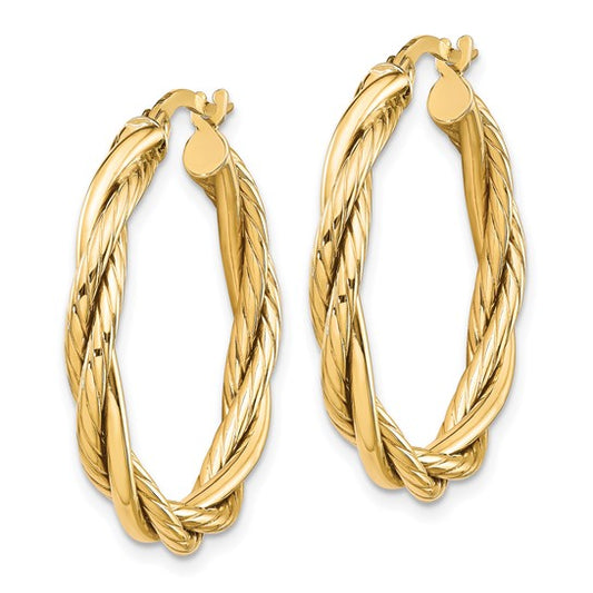 Leslie's 10K Polished Twisted Hoop Earrings