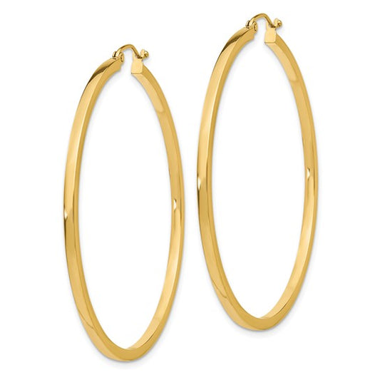 Leslie's 10k 2mm Square Tube Hoop Earrings