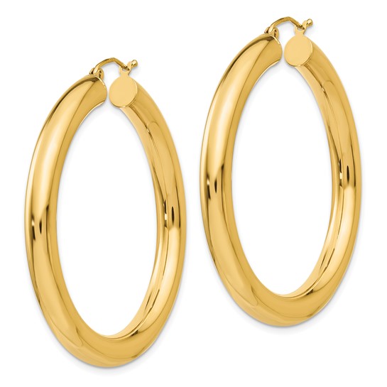 10k Polished 5mm Tube Hoop Earrings