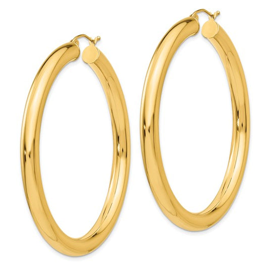 10k Polished 5mm Tube Hoop Earrings