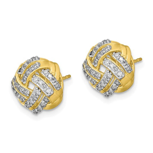10K Tiara Collection Polished Diamond Post Earrings