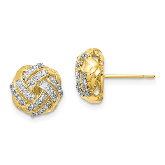 10K Tiara Collection Polished Diamond Post Earrings