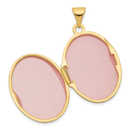 10k with Rhodium 21mm Oval Guardian Angel Locket