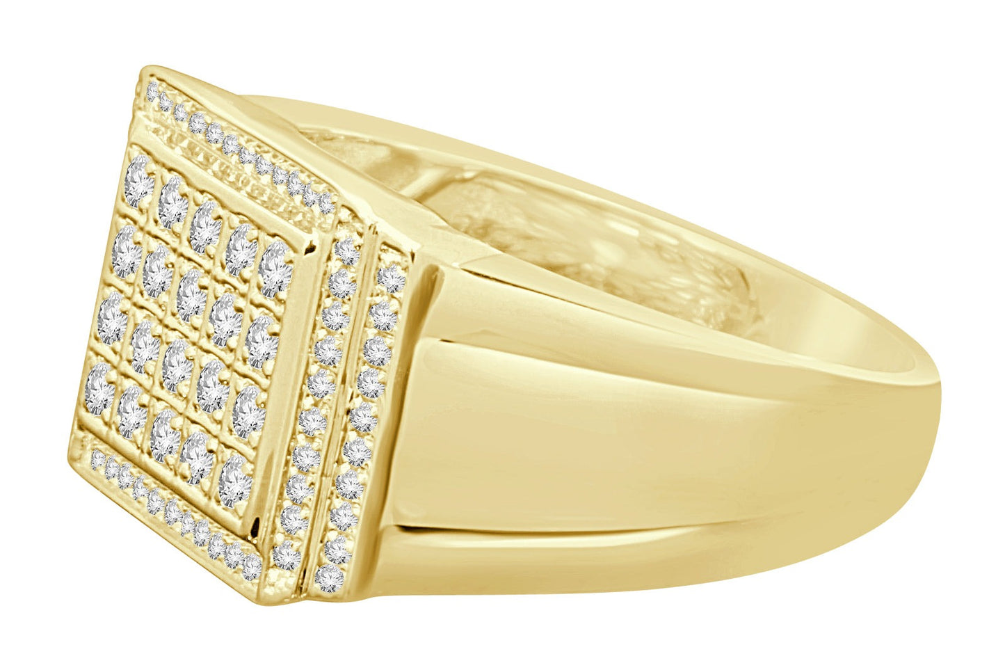10K YELLOW GOLD .70 CARAT MENS REAL DIAMOND ENGAGEMENT WEDDING PINKY RING BAND
