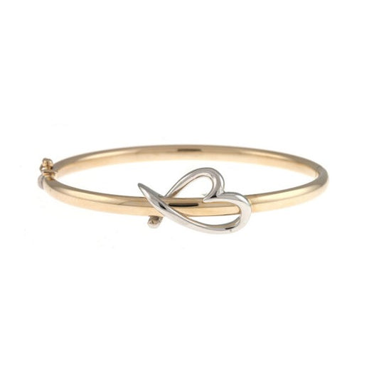 Herco 14K Gold Yellowith White Bangle