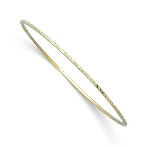Herco 14K Diamond-cut 1.4mm Slip-on Bangle