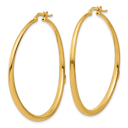 Herco 14K Polished Curved Round Hoop Earrings