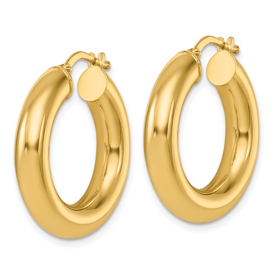Herco 14K Polished Round Tube Hoop Earrings