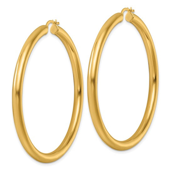 Herco 14K Polished Round Tube Hoop Earrings