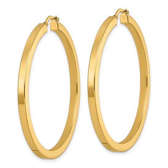 Herco 14K Polished Square Tube Hoop Earrings