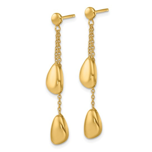 Herco 14K Polished Contemporary Teardrop Post Dangle Earrings