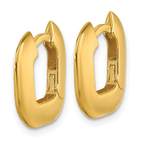 Herco 14K Polished Wide Square Solid Hoop Earrings