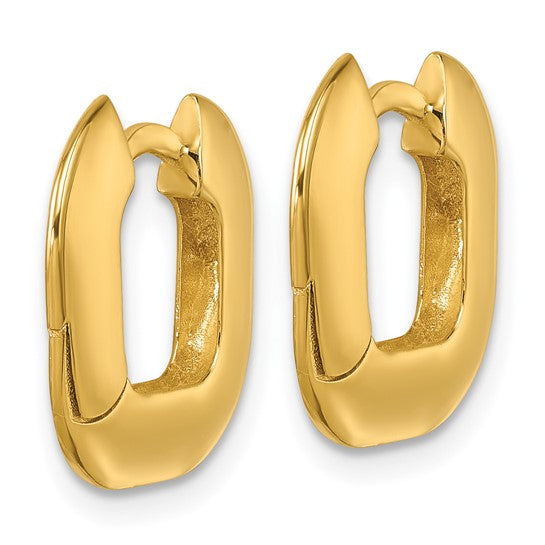 Herco 14K Polished Wide Square Solid Hoop Earrings