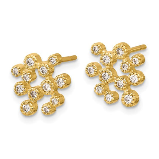 Herco 14K Diamond Cluster Post Earrings