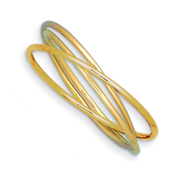 Herco 14K Polished 3 Intertwined Slip-on Bangle