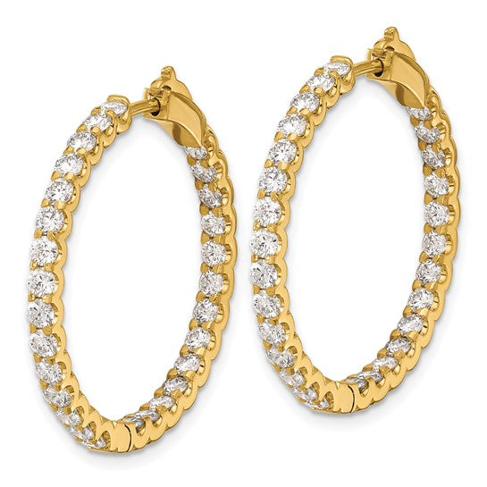 Herco 18K Diamond Round Hinged Hoop Earrings