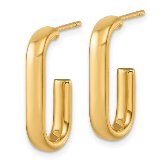 Herco 18K Polished J-Hoop Post Earrings