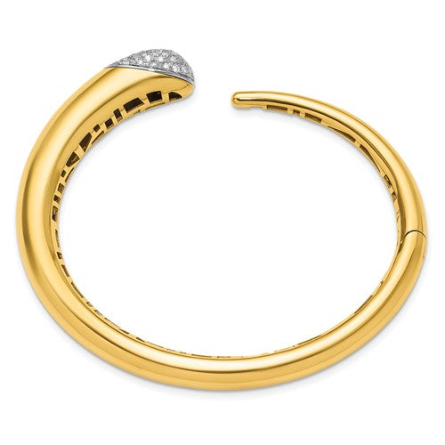 Herco 18K Diamond Polished Hinged Cuff Bangle