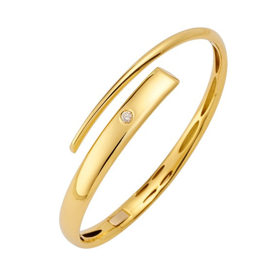Herco 18K Gold Wrap Bangle with Diamond