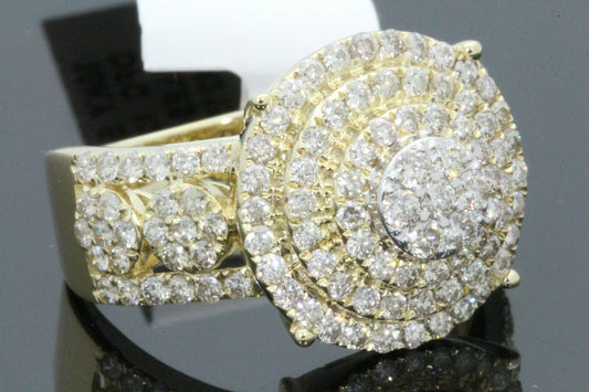 10K SOLID YELLOW GOLD 2.25 CARAT REAL DIAMOND ENGAGEMENT RING WEDDING PINKY BAND