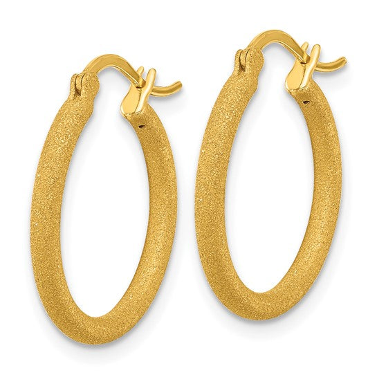 Herco 24K Laser-cut 2 x 19.25mm with 18k Post Hoop Earrings