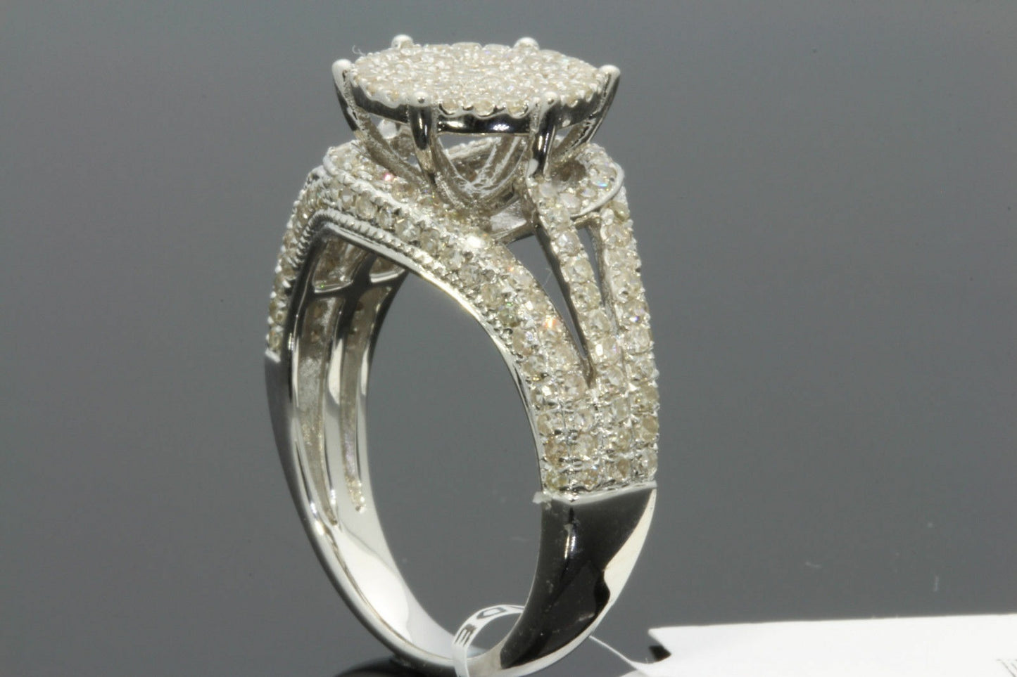 1.25 CARAT REAL GENUINE DIAMONDS WOMENS STERLING SILVER RHODIUM ENGAGEMENT WEDDING RING
