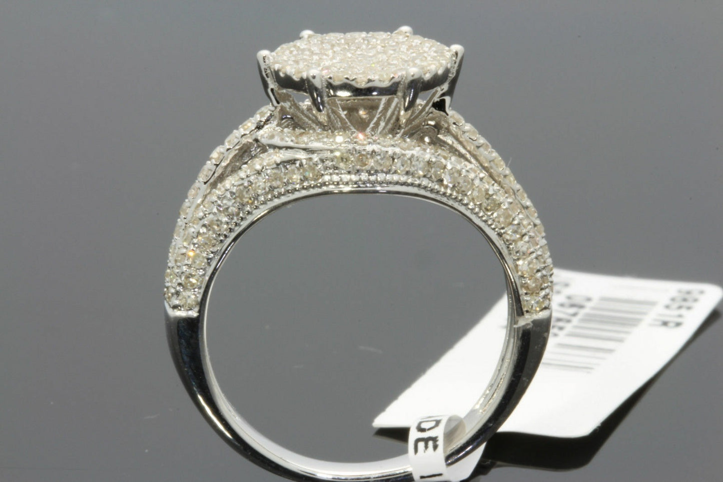 1.25 CARAT REAL GENUINE DIAMONDS WOMENS STERLING SILVER RHODIUM ENGAGEMENT WEDDING RING