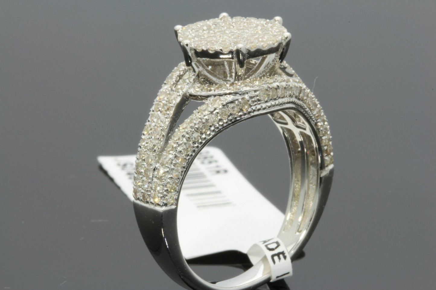 1.25 CARAT REAL GENUINE DIAMONDS WOMENS STERLING SILVER RHODIUM ENGAGEMENT WEDDING RING
