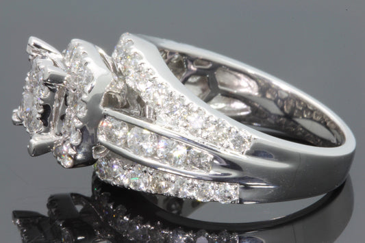 10K WHITE GOLD 2.75 CARAT WOMEN REAL DIAMOND ENGAGEMENT RING WEDDING RING BRIDAL
