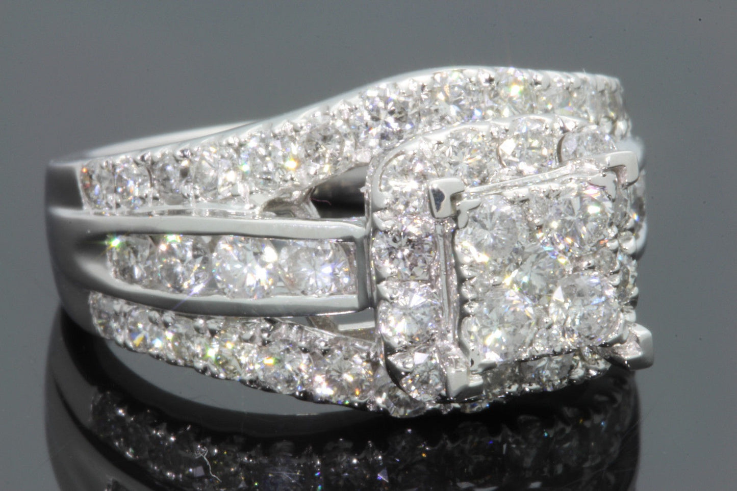 10K WHITE GOLD 2.75 CARAT WOMEN REAL DIAMOND ENGAGEMENT RING WEDDING RING BRIDAL