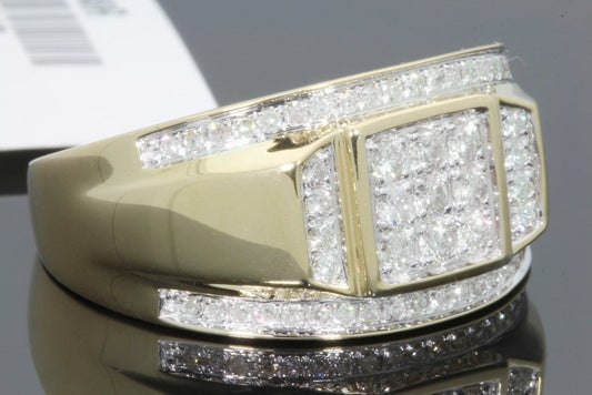 10K SOLID YELLOW GOLD .75 CARAT REAL DIAMOND ENGAGEMENT RING WEDDING PINKY BAND