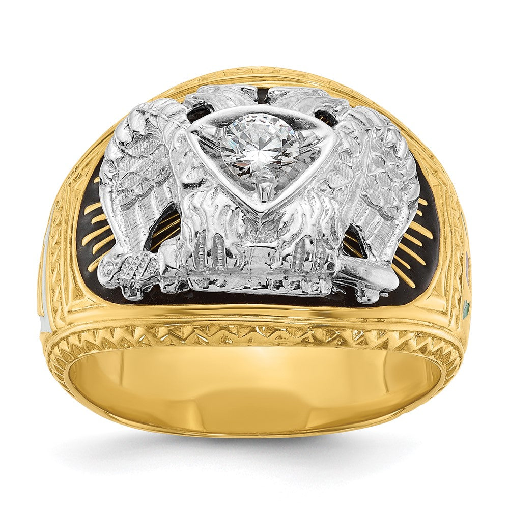 14ktt IBGoodman Men's Textured 32nd Scottish Rite Masonic Ring Mtg