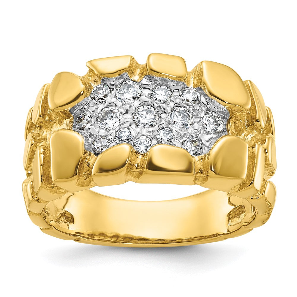 14k IBGoodman Men's Cluster Diamond Nugget Complete Ring