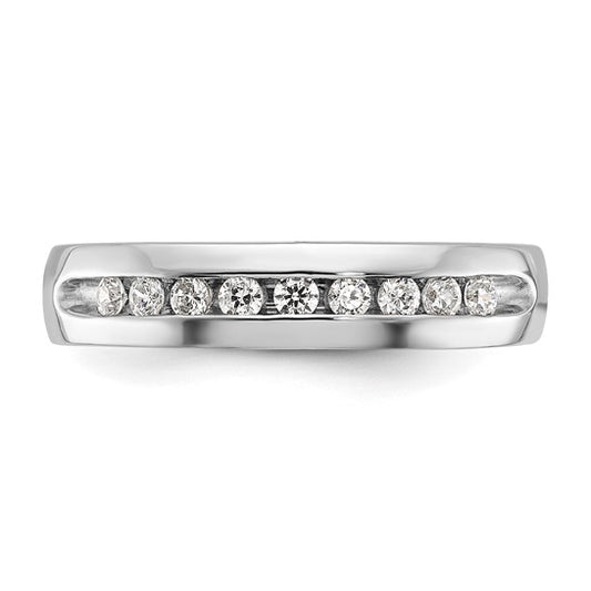 IBGoodman 14k White Gold Men's Polished 9-Stone 1/4 Carat Lab Grown Diamond Ring