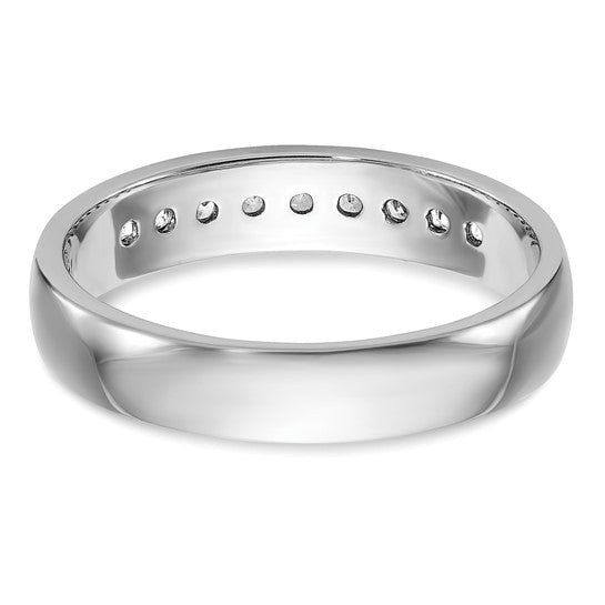 IBGoodman 14k White Gold Men's Polished 9-Stone 1/4 Carat Lab Grown Diamond Ring