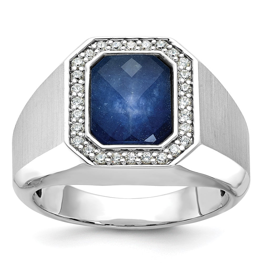 14k White Gold IBGoodman Polish/Satin Gemstone/Diamond Ring Mounting