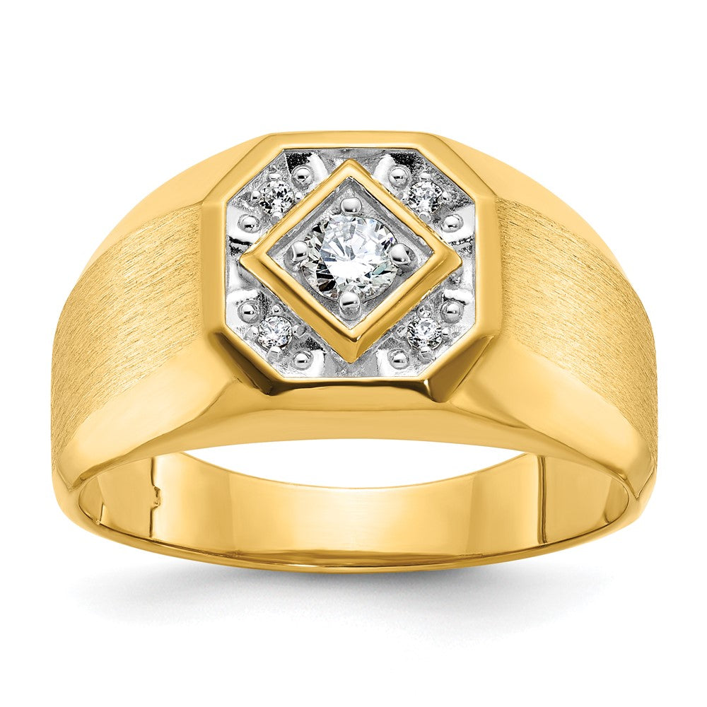 14k IBGoodman Men's Polished and Satin Diamond Ring Mounting