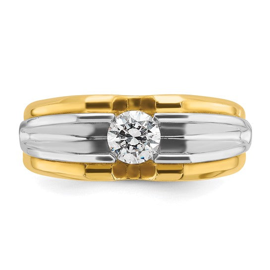 14k Two-tone IBGoodman Men's 1/2 carat Diamond Complete Ring