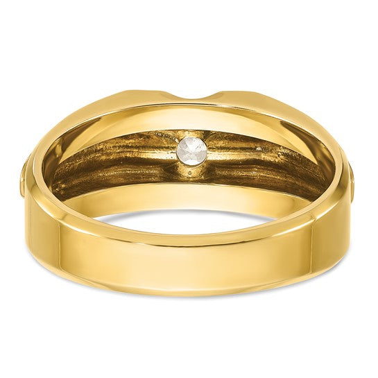 14k Two-tone IBGoodman Men's 1/2 carat Diamond Complete Ring