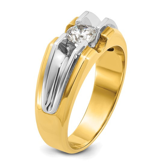 14k Two-tone IBGoodman Men's 1/2 carat Diamond Complete Ring