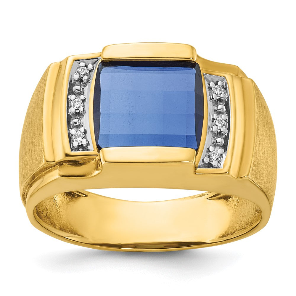 14k IBGoodman Men's Gemstone and Diamond Ring Mounting