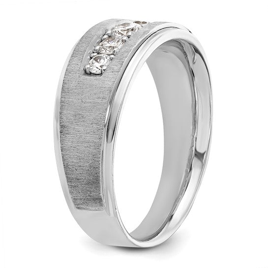 NEW Catalogs Lab Grown Diamond Jewelry(Pg. 76) IBGoodman Lab Grown Diamond Rings(Pg. 6) IBGoodman 14k White Gold Men's Polished and Brushed 5-Stone 1/2 Carat Lab Grown Diamond Ring