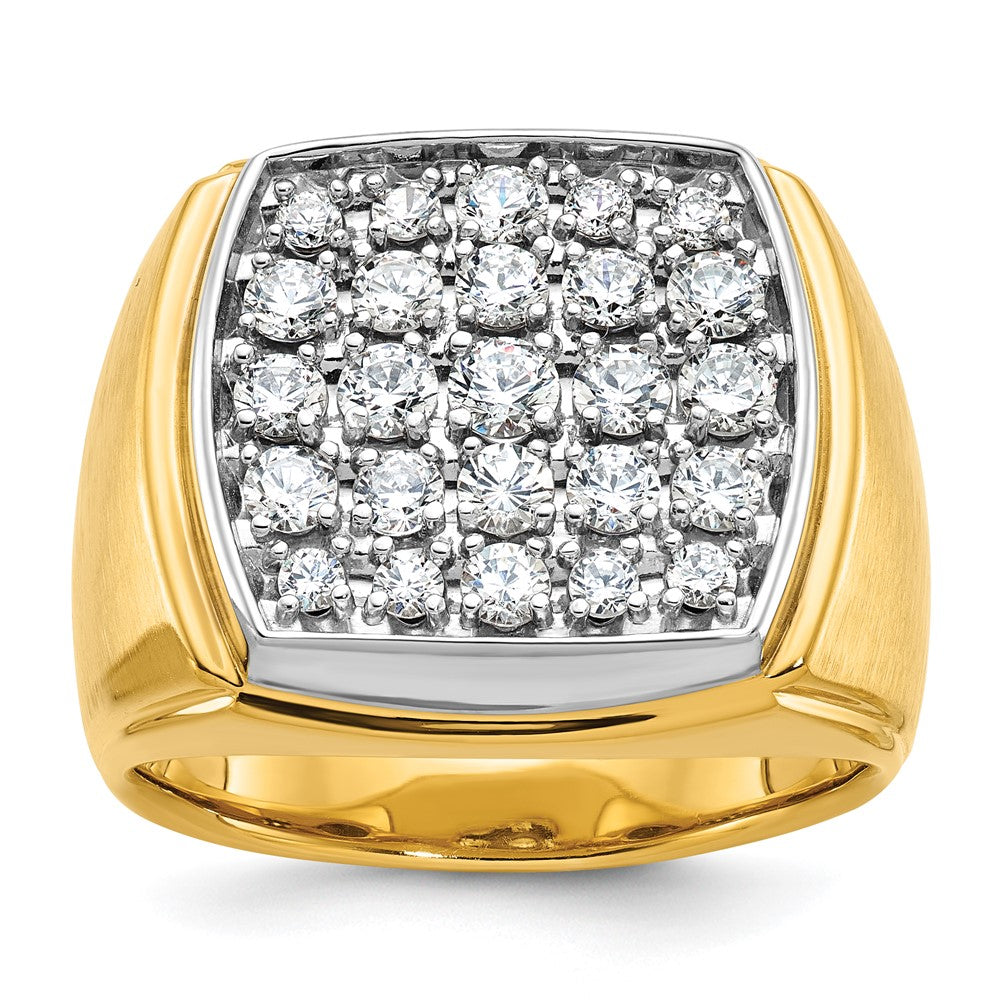 14k Two-tone IBGoodman Men's Polished and Satin Cluster Ring Mounting