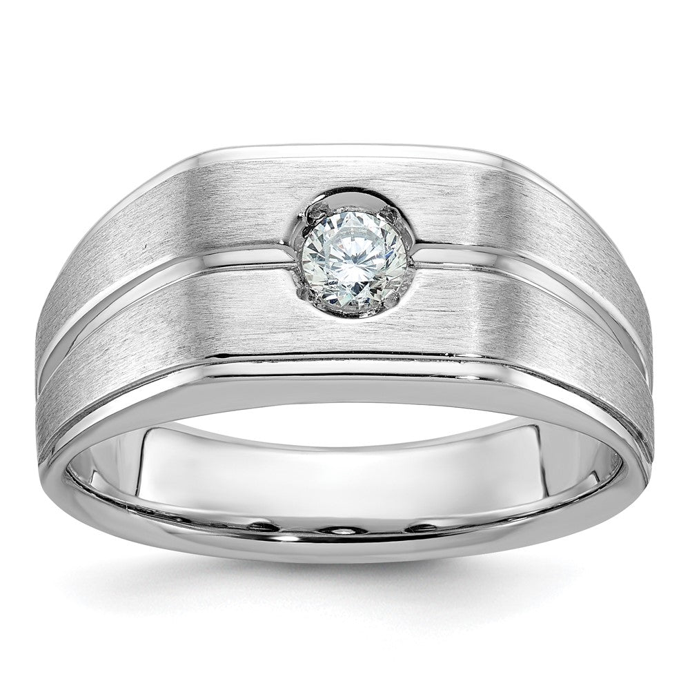 14k White Gold IBGoodman Men's Polished/Satin Diamond Ring Mounting