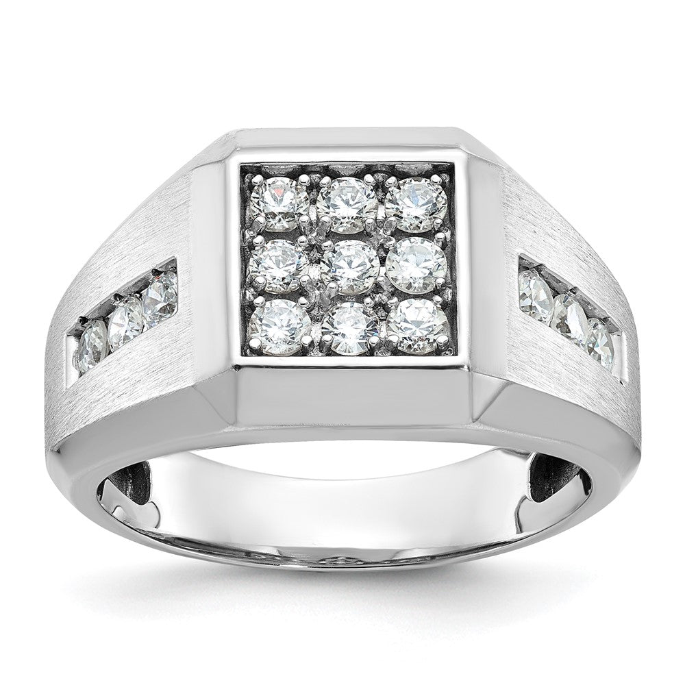 14kw IBGoodman Men's Polished and Satin Square Cluster Ring Mounting