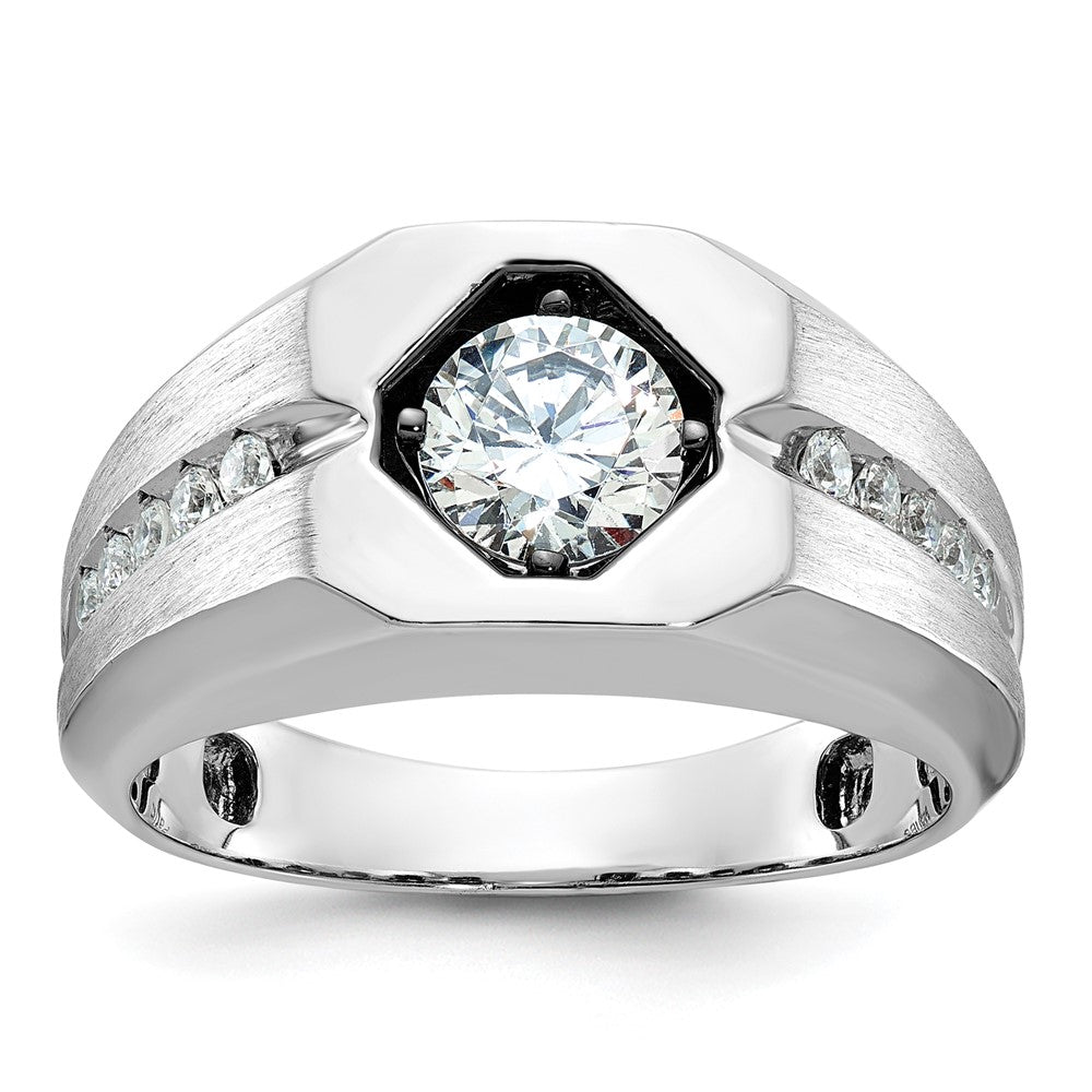 14k White Gold IBGoodman Men's Polished/Satin Diamond Ring Mounting